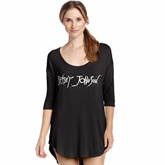 Betsey Johnson Other - Betsey Johnson Black Pajama Sleep Shirt Tee
